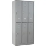 Gürkan Spind Stahl 90 x 50,0 x 195,0 cm grau 6 Schließfächer