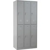 Gürkan Spind Stahl 90 x 50,0 x 195,0 cm grau 6 Schließfächer
