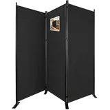 VOUNOT VOUNOT® Paravent Raumteiler 3 Teilig Freistehend Stoff Trennwand Klappbar Sichtschutz Stellwand für Balkon Wohnzimmer Schlafzimmer und Büro 262 x 30 x 173 cm Anthrazit