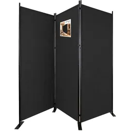 VOUNOT VOUNOT® Paravent Raumteiler 3 Teilig Freistehend Stoff Trennwand Klappbar Sichtschutz Stellwand für Balkon Wohnzimmer Schlafzimmer und Büro 262 x 30 x 173 cm Anthrazit