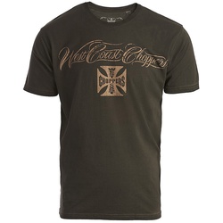 West Coast Choppers Eagle Crest T-shirt, groen-bruin, M Voorman