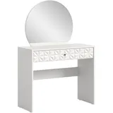 VCM Schminktisch Prisma Konsolentisch 1 Schublade 1 Spiegel weiß