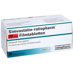 SIMVASTATIN-ratiopharm 20 mg Filmtabletten 98 St
