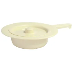 Stechbecken Kunststoff 31cm creme mit Deckel und Griff