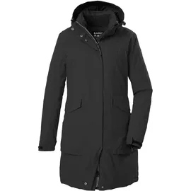 KILLTEC Damen Parka/Mantel wasserdicht mit abzippbarer Kapuze Damen, Funktionsparka, schwarz, 40, 43284-000