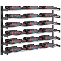 VintageView Evolution Wandhalterung 76 cm doppelte Tiefe. Weinflaschenhaltersystem (36 Flaschen) chrom
