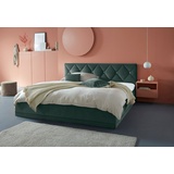 Westfalia Schlafkomfort Polsterbett »Adamas«, auch mit Bettkasten, Knopfheftung mit Strasssteinen grün