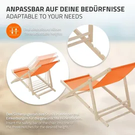 ECD Germany Sonnenliege 117 x 52 x 83 cm Orange