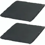 Novaliv Servierplatte 4041041692478-2xStuck, (1-tlg), 2x Schieferplatten I quadratisch I 15x15x0,5 cm I Schiefer Platten Sch