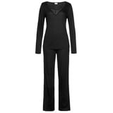 LASCANA Damen Pyjama schwarz Gr.44/46