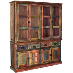 Buffet 'Seaside', 4-türig Massivholz, Metall Recycletes Holz Shabby Chic