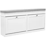 hjh living Estha 11 52,0 x 104,0 x 24,0 cm Sitzbank grau/weiß