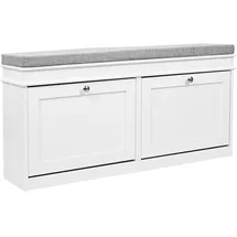 hjh living Estha 11 52,0 x 104,0 x 24,0 cm Sitzbank grau/weiß