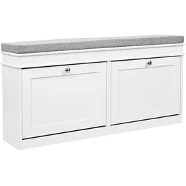 hjh living Estha 11 52,0 x 104,0 x 24,0 cm Sitzbank grau/weiß
