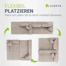 Juskys Sofa Coredo Links Cord Taupe