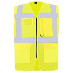 Comfort Warnweste Hamburg" - Korntex Signal-Gelb / Signal-Orange M"