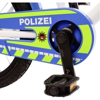 Bachtenkirch Kinderfahrrad Polizei kristall-weiß/blau/neon, 14" Zoll Fahrrad mit Rücktrittbremse ab 3 Jahre