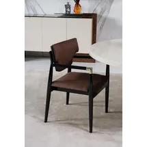 JV Möbel Esszimmerstuhl Bequemer Stoffstuhl braun