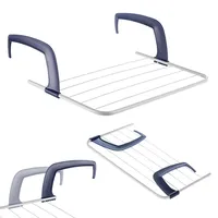 Kadax Balkonwäschetrockner, 52x36x1,5cm Heizkörpertrockner, Wäschetrockner mit 3m Trockenleinenlänge, Balkontrockner,