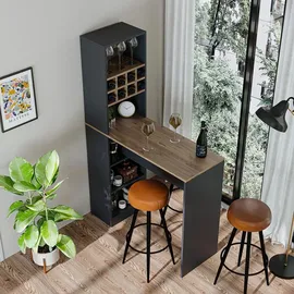 roomart Bartisch Dublin 120 x 75 cm Anthrazit-Eiche
