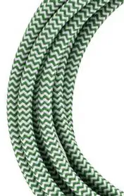 Bailey Textilkabel 2x0,75mm2, grün/weiß, 3m
