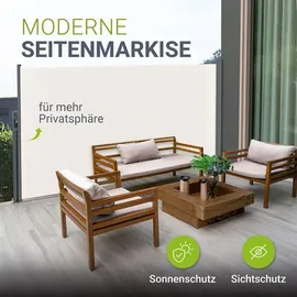 Juskys Seitenmarkise Dubai 180 x 300 cm Beige