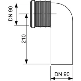 TECE WC-Ablaufbogen DN 90 für Trockenbaumodule, PP,