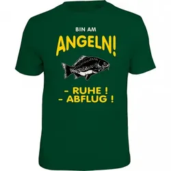 Rahmenlos Herren T-Shirt "Bin am Angeln - Ruhe! Abflug!", XL