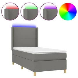 vidaXL Boxspringbett 100 x 200 cm Dunkelgrau