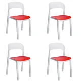 Resol garbar ONA Stuhl Indoor, Outdoor Set 4 Weiß - Rot