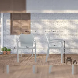 CLP Diva Gartenstuhl 57 x 57 x 84 cm grau 4 St.