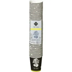 RIOBA Einwegbecher To Go, Pappe, 0.2 l, Ø 8 cm 9.1 cm, schwarz, 50 Stück