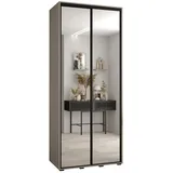 möbel kryspol Schwebetürenschrank Dakota 110 x 235,2 x 45 cm Schwarz
