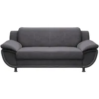 2-Sitzer TRENDMANUFAKTUR "Rondo, Breite 178 cm, breite Armlehnen, Füße schwarz", grau (anthrazit), B:178cm H:85cm T:94cm, Kunstleder SOFTLUX, Microfaser PRIMABELLE (100% Polyester), NaturLEDER (echtes Rindsleder), Struktur (54% Polyacryl, 46% Polyester), Sofas, Couch wahlweise mit Federkern und in verschiedenen Bezügen bestellbar