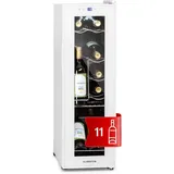 Klarstein - Weinkühlschrank Shiraz, 1 Zone Getränkekühlschrank Schmal, Kühlschrank mit Glastür, Flaschenkühlschrank Klein, Weinschrank für Getränke,