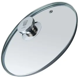 Fackelmann Chefkoch Premium Pfannenglasdeckel ø24cm - Edelstahl Knauf, Spülmaschinenfest, Ideal für Pfannen, 60x248x330mm - Robust & Elegant - Silber