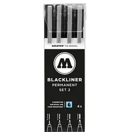 Molotow BLACKLINER SET 2 Fineliner-Set schwarz, 4 St.
