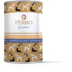 PERRO Gourmet Kalbfleisch mit Zucchini 400g Mono-Protein-Futter für ausgewachsene Hunde