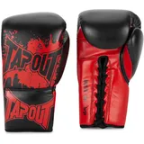 TapouT Boxhandschuhe aus Leder (1 Paar) Angelus Lederboxhandschuhe - Black / Red - 10 oz L