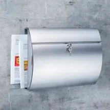 Hi Haushalt International Briefkasten Silber inkl. Zeitungsfach