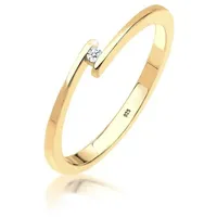 Elli DIAMONDS Verlobungsring Diamant Weiß Brillantschliff (0.015 ct) 925 Sterling Silber silberfarben 52 mm