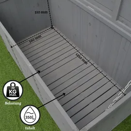rijoka Gartenbox 350 L 1300 x 640 x 600 mm Blau/Grau