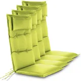 Aspero Hochlehnerauflage 4 Hochlehner Stuhlauflagen Sitzpolster, (Set), Wasserdicht grau|grün