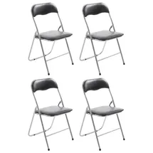CLP Klappstuhl Felix 45 x 45 x 78 cm schwarz/silber 4 St.