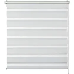 Doppelrollo "Tilda", weiß, B:75cm H:150cm, Polyester, SCHÖNER WOHNEN-KOLLEKTION, Rollos, geklemmt, silberne oder weiße Rollo-Technik