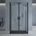 doporro Duschkabine U-Form 80x120x80cm Duschabtrennung in schwarz zwei Drehtüren ESG-Sicherheitsglas Klarglas mit Nano-Beschichtung Ravenna66UK