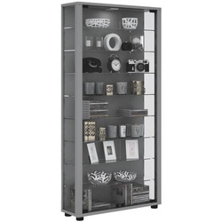 VCM Vitrine »Lumo Maxi« ohne Beleuchtung silber, 59x118x18 cm