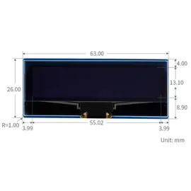 Waveshare 2.23inch OLED Display Modul für Raspberry Pi Pico, 128x32, SPI/I2C