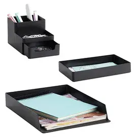 Zeller Schreibtisch-Organizer schwarz 4 St.
