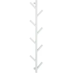 Kleiderständer in Baumform, 8 Haken, zum Hängen an die Wand, modern, für Hüte, Jacken uvm., HxBxT: 100,5x19,5x7 cm, weiß
